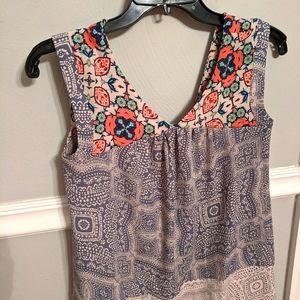 XS | Boho Pattern Fringe Tank